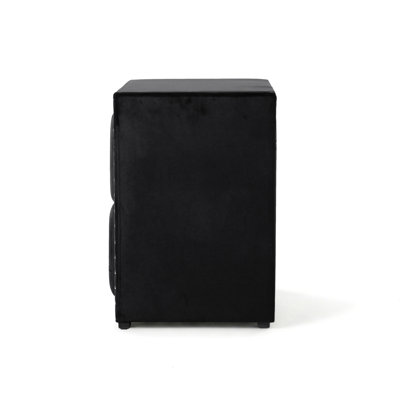 Gianni 2-Drawer Velvet Nightstand
