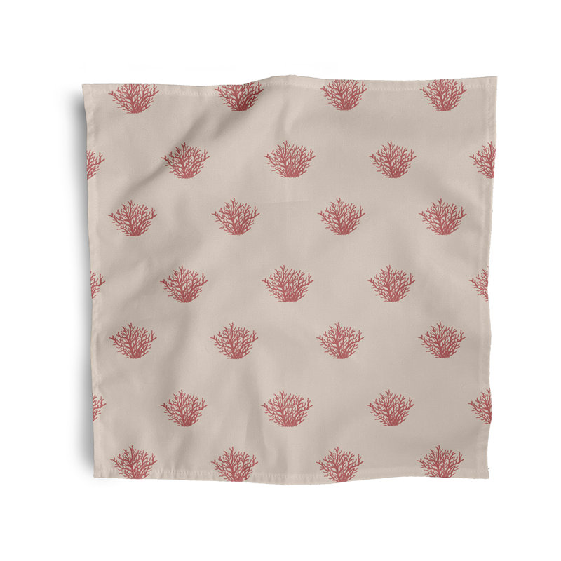Vernie Polyester Floral Square Napkin, Orange