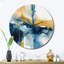 Horloge murale bleue et dorée Fusion IV - Fractals-93379376