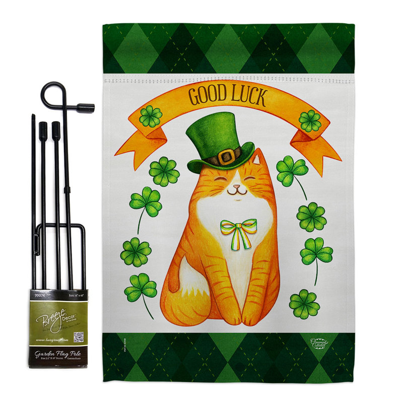 Double Sided 18.5'' H x 13'' W Polyester St. Patrick's Day Flag Set