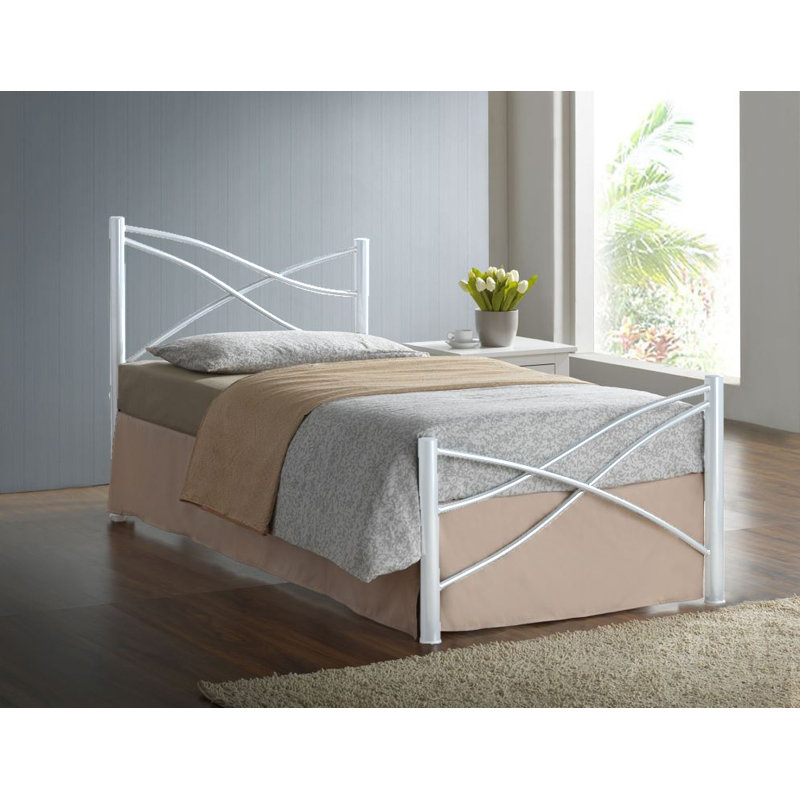 Guzman UK Single - DE 90 X 190 Cm Metal Bed, White