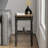 Psomas Rustic Farmhouse Square End Table, Distressed Side Table with Espresso Tray Top & Woven Shelf-1005766002
