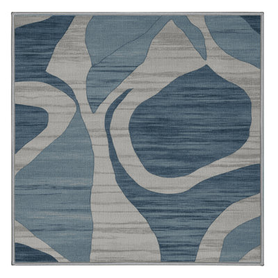 Machine Washable Abstract Gray Area Rug