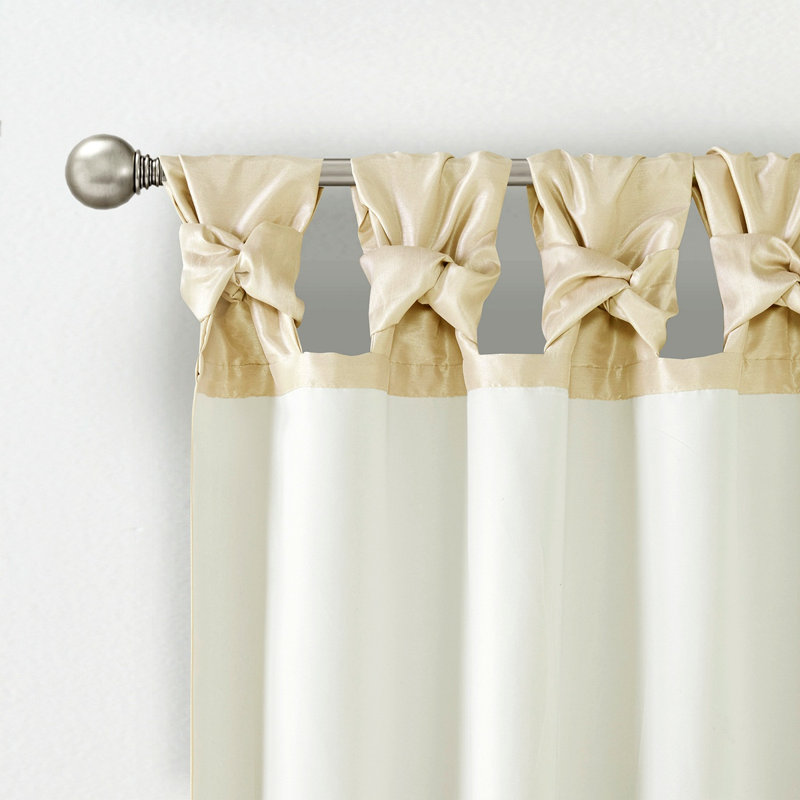 Twist Tab Lined Window Curtain Panel 50X95", Champagne, 50.03" W x 95.03" L