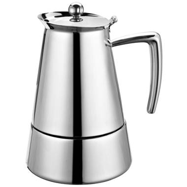 Cuisinox Capri Stainless Steel Espresso Coffee Maker Induction Moka Pot, 4-Cup