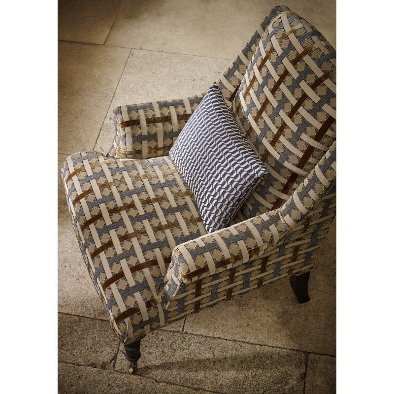 Diamond Check Fabric, Old Gold