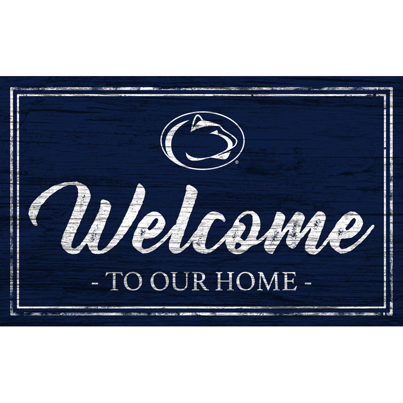 Welome, impression d'art textuel sur bois sans cadre, Penn State
