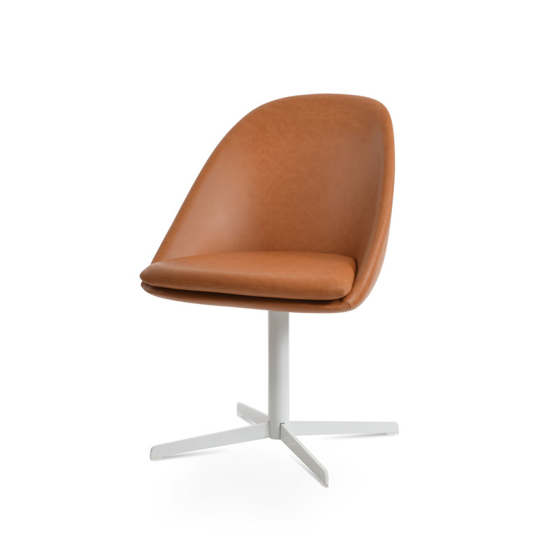 Chaise d'appoint 4 étoiles Avanos, Caramel, Blanc