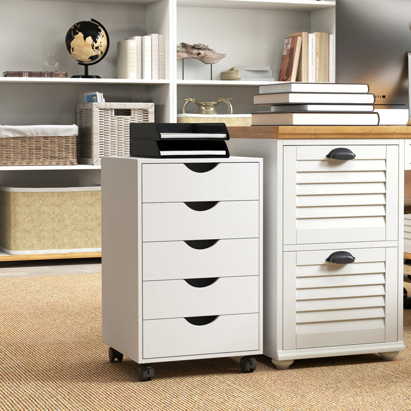 Mileno 5 Drawer Filing Cabinet, White