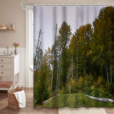 Rideau de douche avec 12 crochets Beautiful Mountain