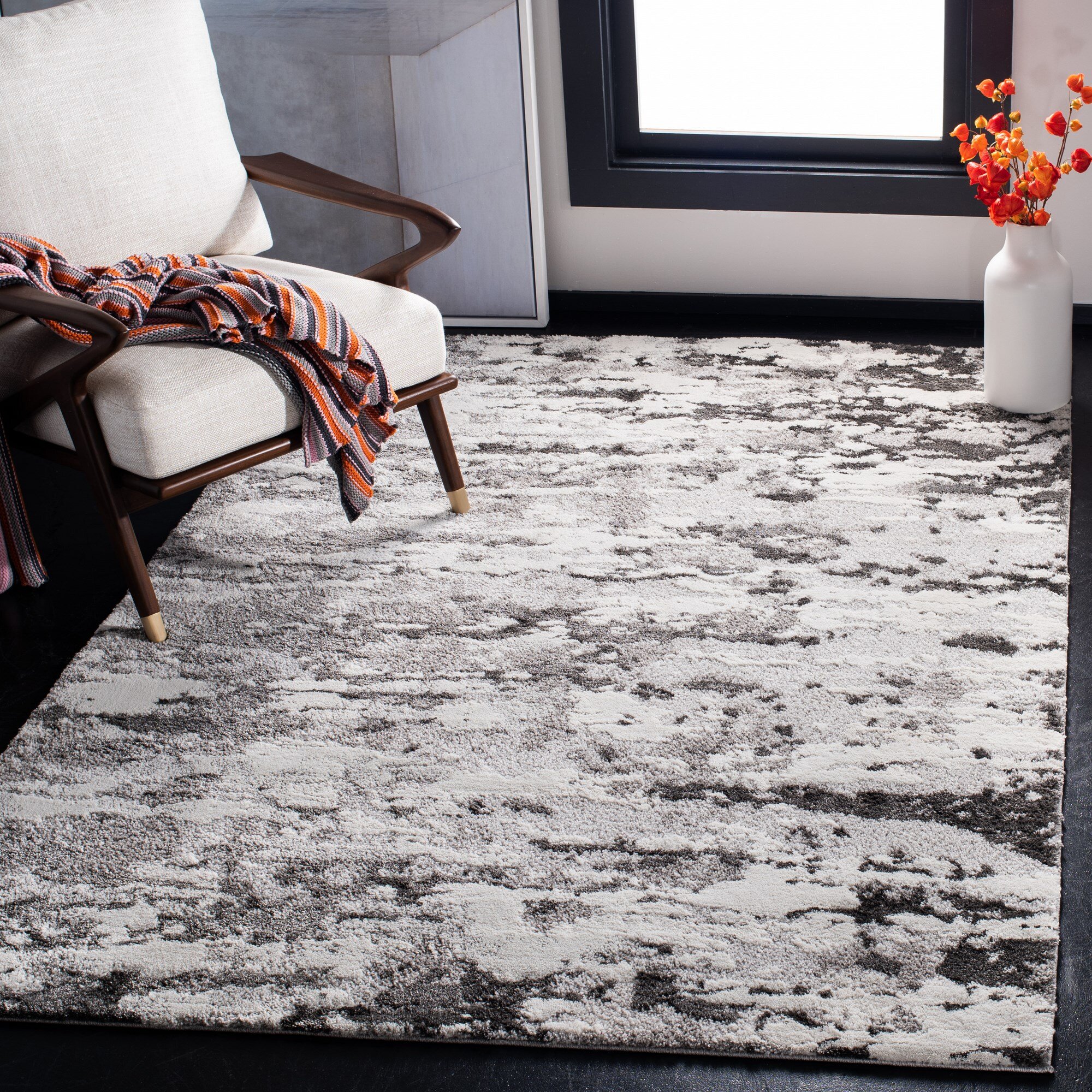 Orren Ellis Turpin Grey/Black Area Rug - Wayfair Canada