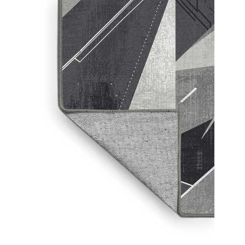 Tapis gris moderne lavable à la machine Pacen Ai, 5 x 7