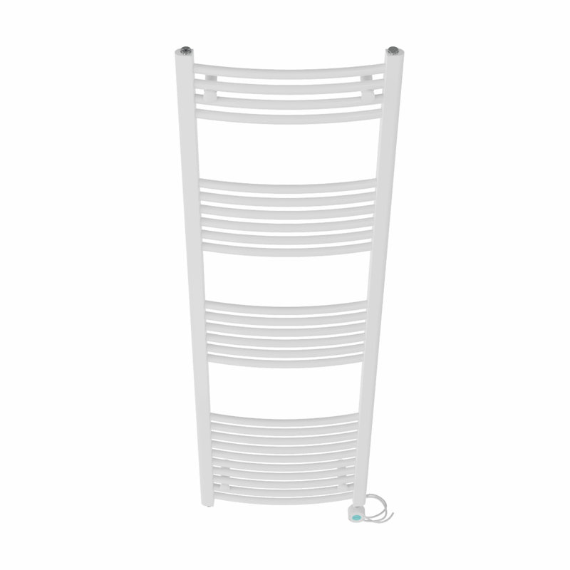 Kacey Curved Towel Rail Heated Towel Rails, 160" H x 50" W x 5.2" D, White