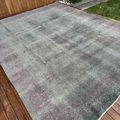 Charmant tapis turc Oushak surdimensionné en laine verte élégante, idéal pour rehausser le décor du salon