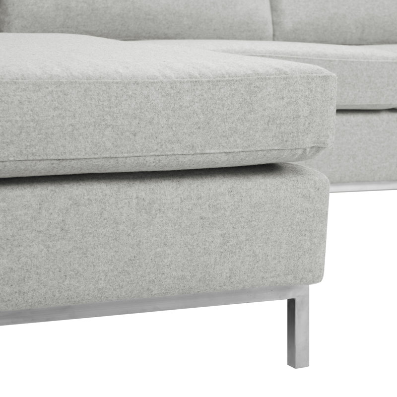 Davian Upholstered L-Shaped Sectional Reversible, Stone Wool Blend