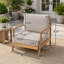 Fauteuil club de patio en bois d'acacia