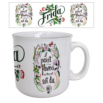 Frida Kahlo - I Paint Flowers 20oz. Tasse de camping