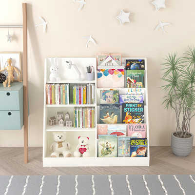Bibliothèque et organisateur de rangement pour jouets, étagère à livres multifonctionnelle pour enfants avec présentoir à bibliothèque