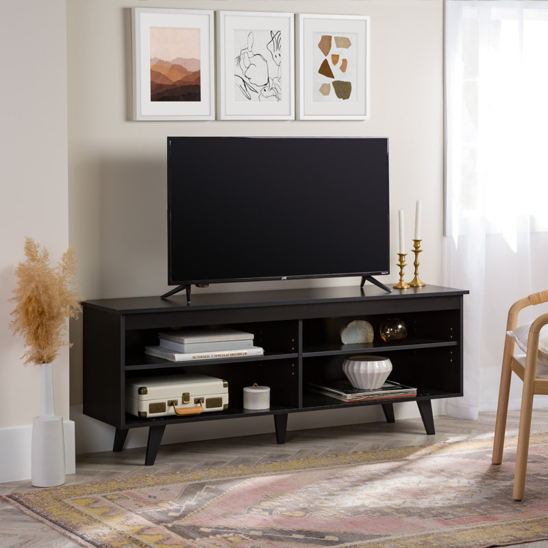 Meuble télé 58 po avec rangement ouvert pour téléviseur de 65 po ou moins Schaeffer, Noir