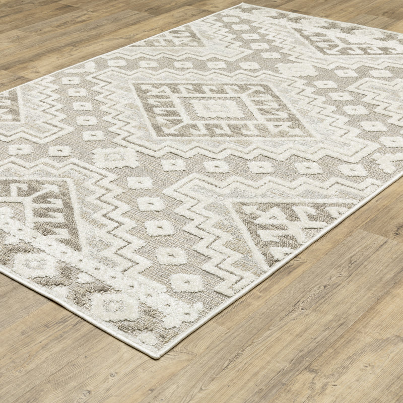 Tapis beige / brun Tomiris, Rectangle 7 pi 10 po x 10 pi 10 po