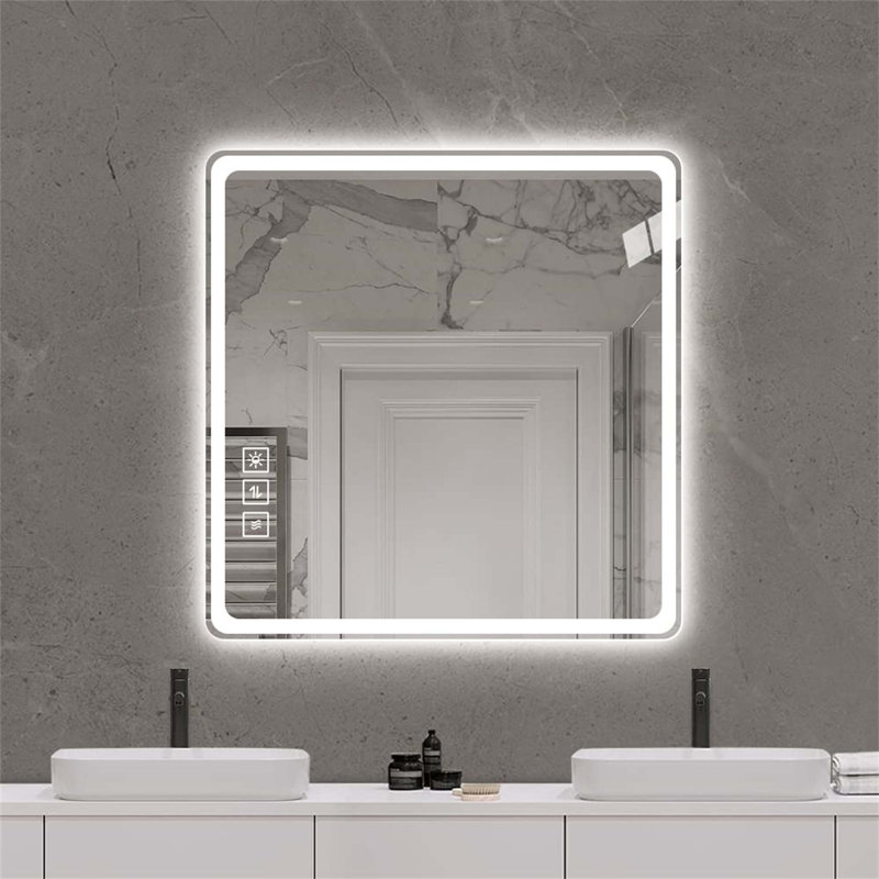 LED Bathroom Mirror with Anti-Explosion Glass, Rust-Resistant, Anti-Fog Function, Tri-Colour Changing, Ideal for All Bathroom Decors and a Must-Have Accessory