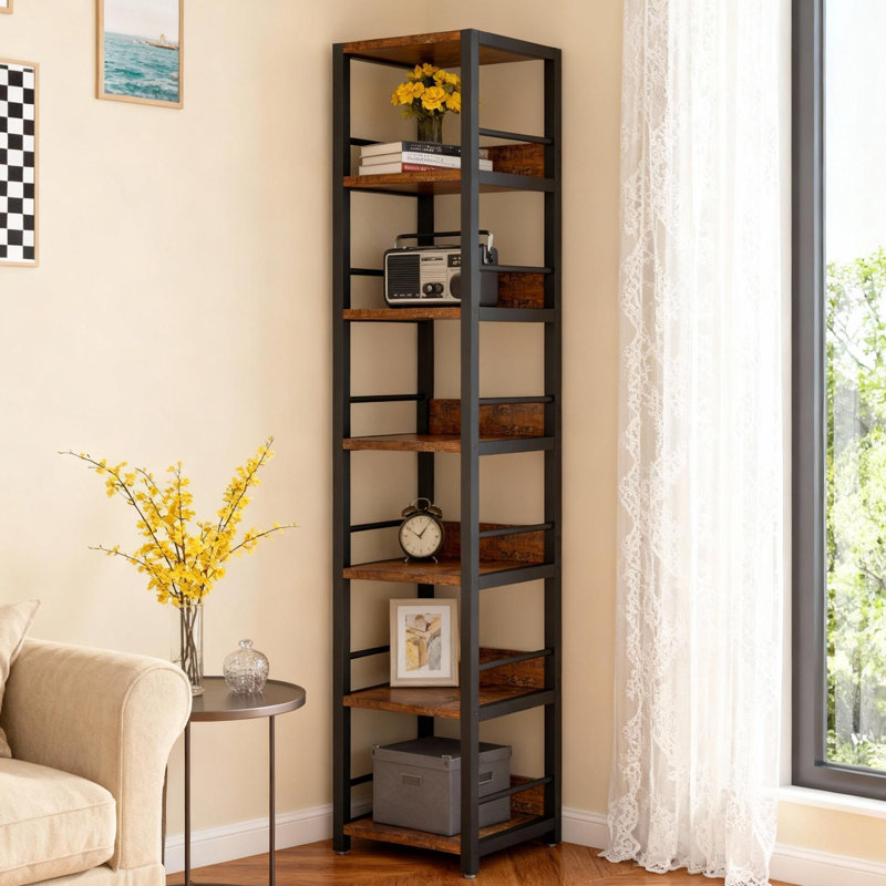 75" 6-Tier Corner Bookcase