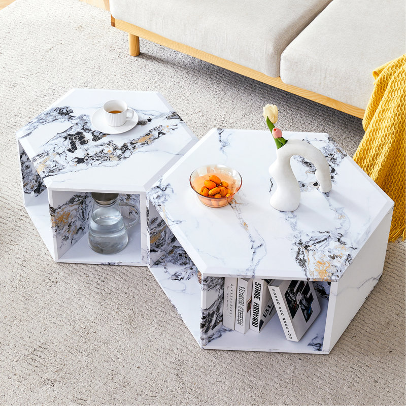 Ensemble de tables basses Minimalist, Blanc