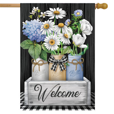 Crated Mason Jars Spring House Flag