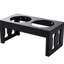 23" Elevated Dog Bowl Holder - Black. Enhances Digestion Efficiency. 2 Stainless Steel Bowls. . Appealing Design. Non-slip Base. Water Black Pet Feeding Station. Functionality. Constructed.