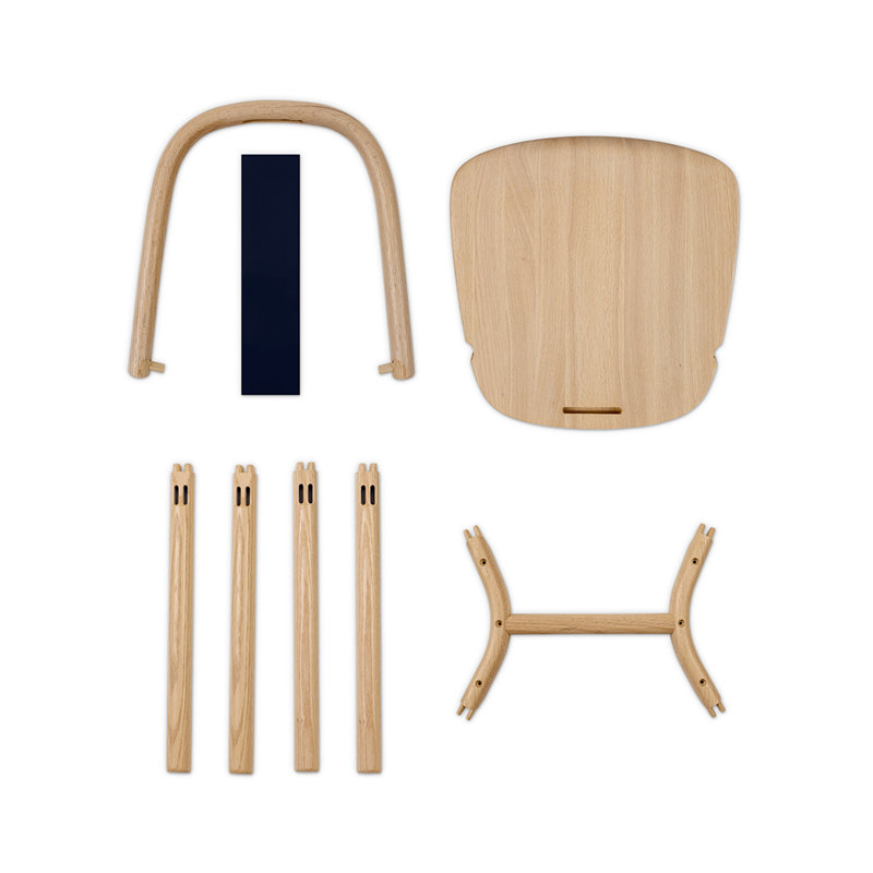 Chin-Chin Solid Wood Dining Chair, Black/Oak Nature