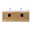 Ensemble de meuble-lavabo double l 84 po avec miroir Gavino-259083952