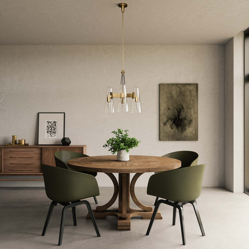Beacon 21" Clear Satin Brass 3-Light LED Pendant for Indoor/Outdoor