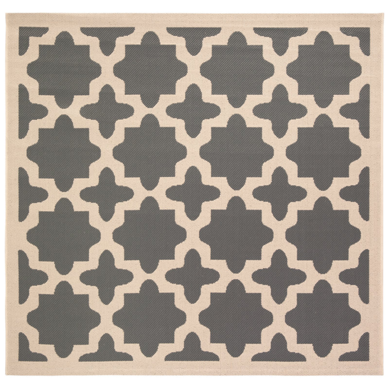Tapis d'intérieur / extérieur à motif géométrique Herefordshire Performance, Carré 6 pi 7 po