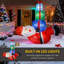 Décoration de Noël gonflable Père Noël suspendu sous trois boîtes-cadeaux, présentoir extérieur pour les Fêtes