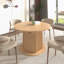 Table de salle à manger ronde pour 4 à 6 personnes, table de cuisine avec base à texture bosselée, table de salle à manger en bois pour les réunions de famille