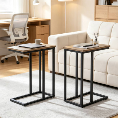 Camillie C Shaped End Table TV Tray Set