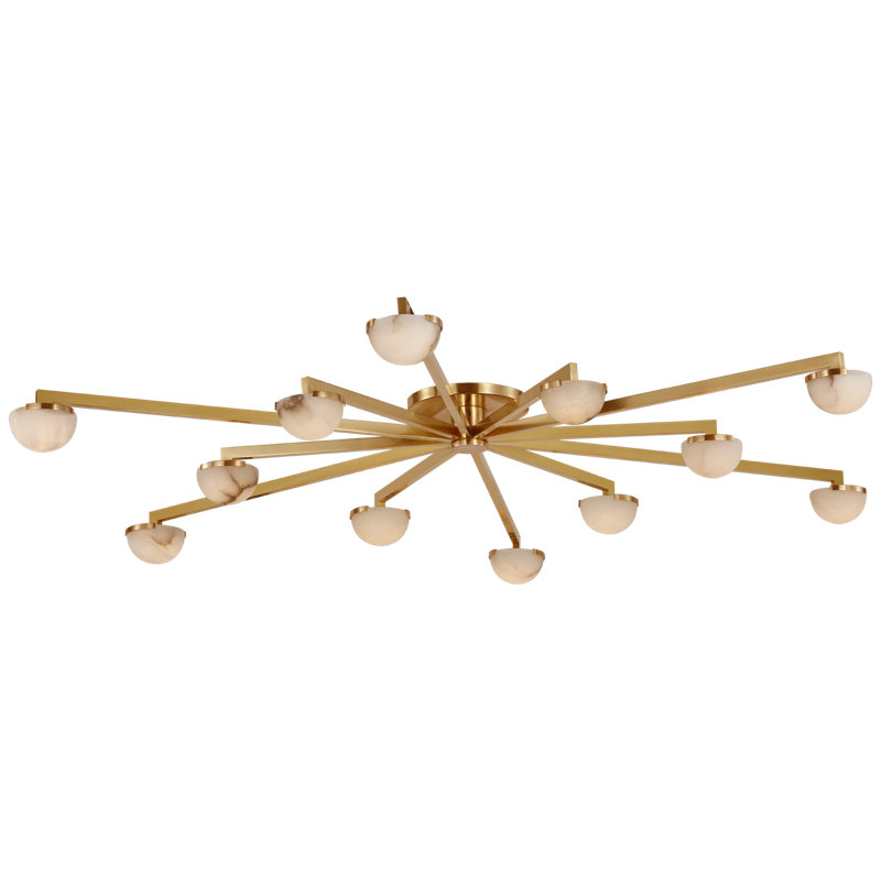 Pedra 12 - Light LED Flush Mount, Antique-Burnished Brass