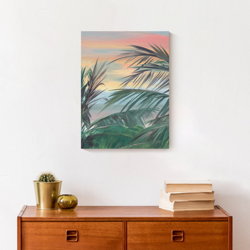 Coucher de soleil hawaïen sur toile, H 16 po x l 12 po x P 1,25 po, Sans cadre