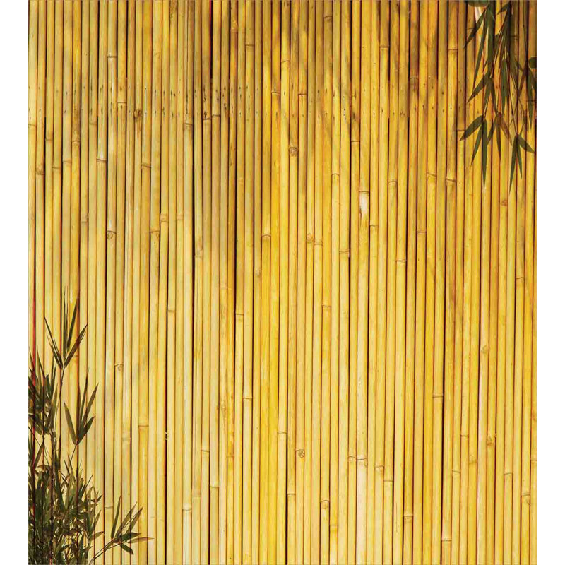 Twin Yellow Bamboo Print Duvet Cover Set