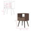 Table de chevet Fugaz, tablette ouverte, tiroir simple, finition noyer foncé-1206979632