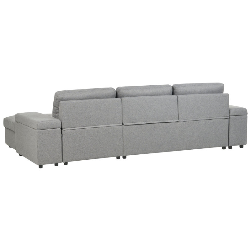 HRISEY 3 Seater Sofa Bed, Grey