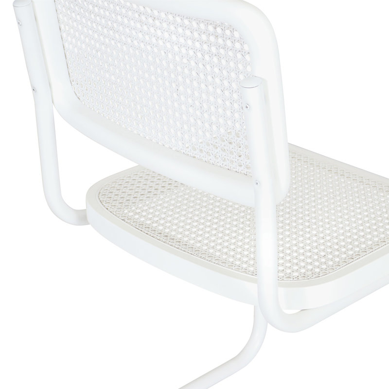 Marcel Breuer Cesca Cane Cantilever Dining Side Chair, White