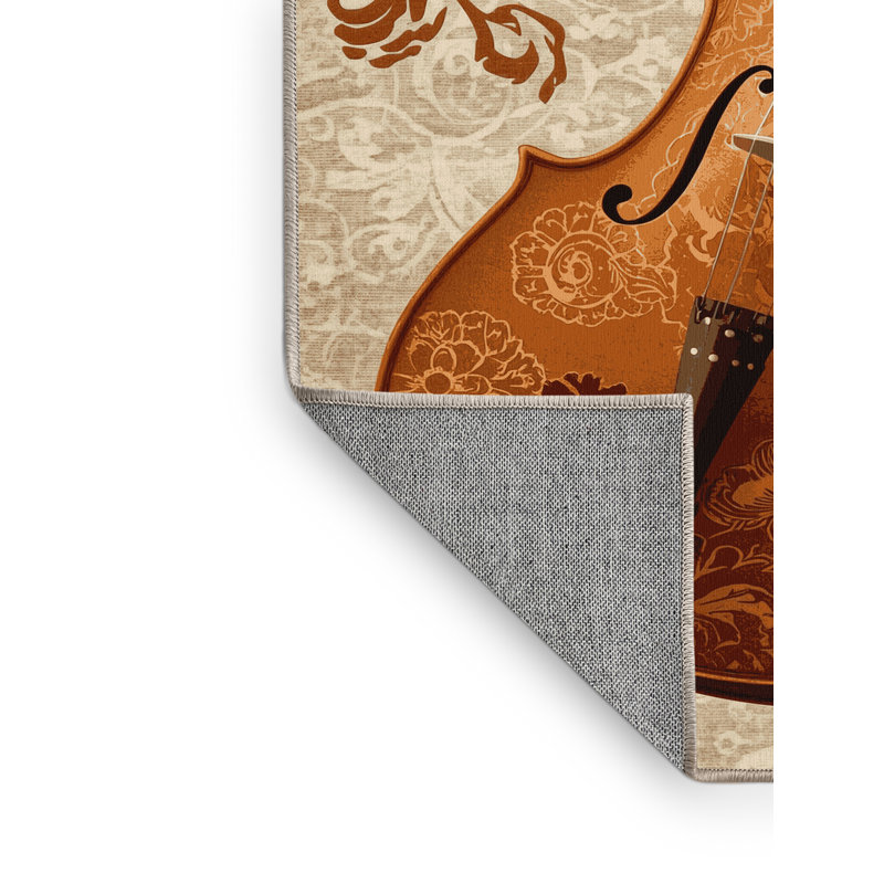 Tapis damassé classique Oweda lavable à la machine en beige - reliure beige, 2 x 3