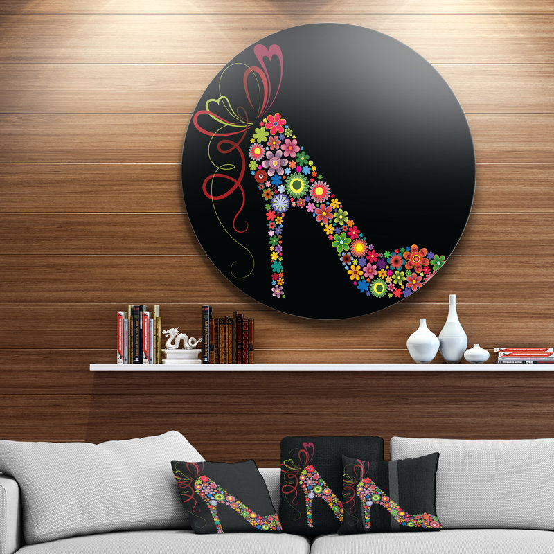 Colourful Shoe With A Bow - Print, 12" H x 20" W x 1" D, Wrapped Canvas