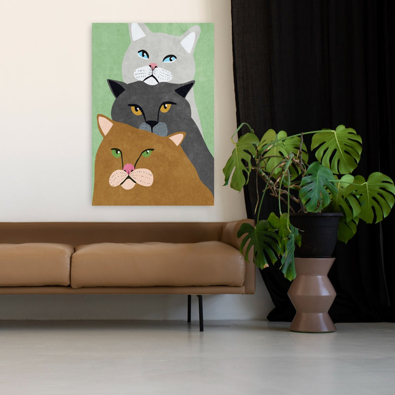 Art contemporain, art moderne de chat, H 48 po x l 32 po