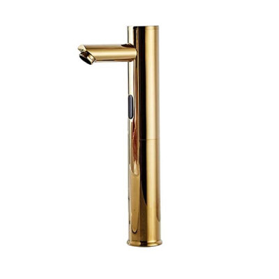 Ensemble de robinets à capteur de mouvement sans contact et lavabo vasque ovale en céramique Gold