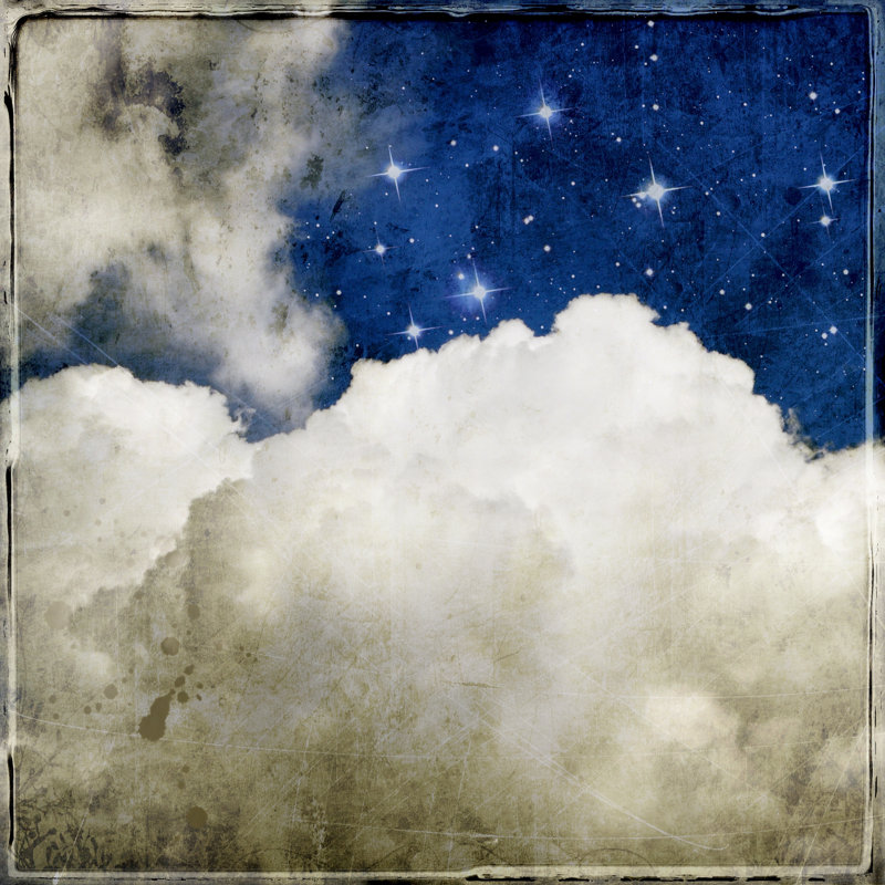 Vintage Cloudy Sky - Wrapped Canvas Print, 30cm H x 30cm W x 3.8cm D