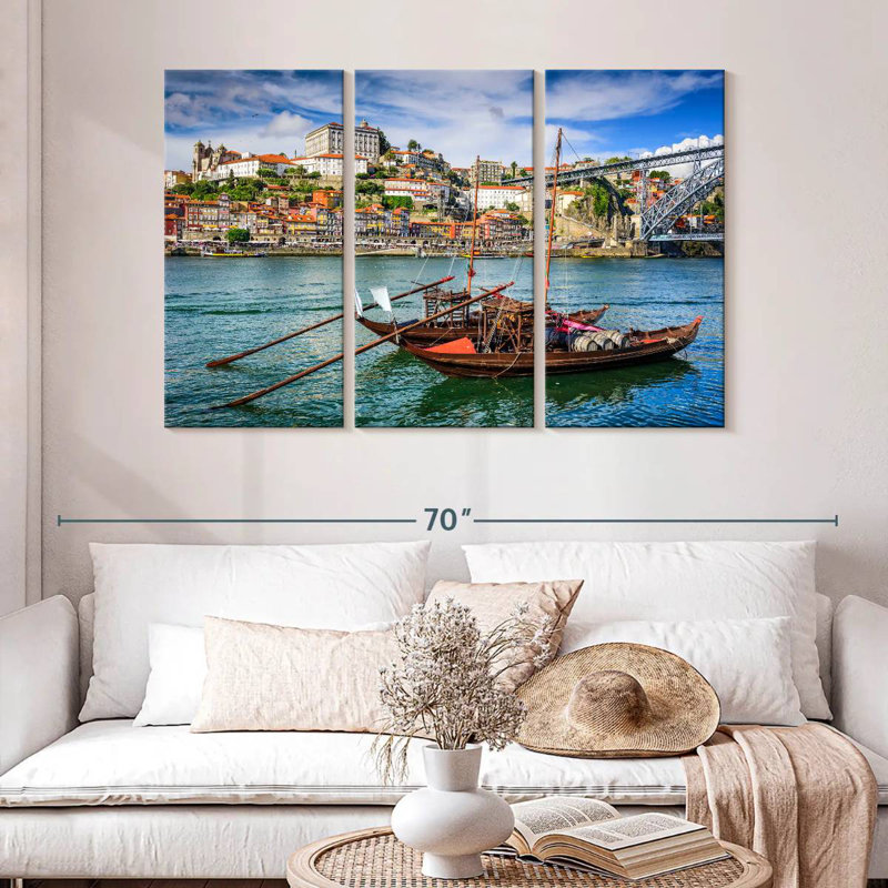 Sebbie Douro River Fishing Boats, 32" H x 50" W