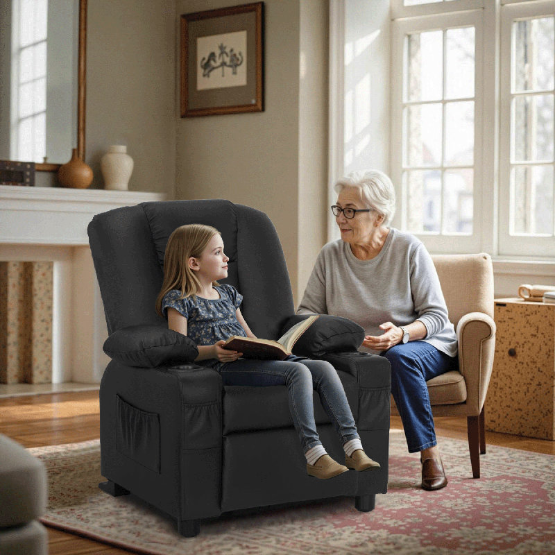 Whitson Children's Recliner Chair, Black