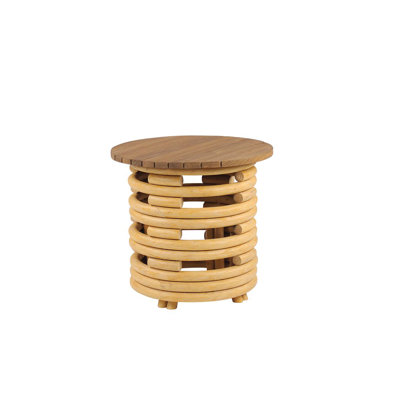 Palm Outdoor Round Teak Side Table